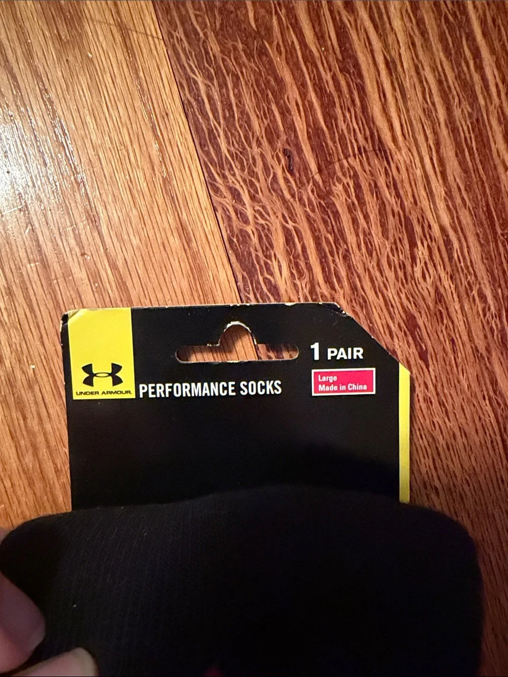 Under Armour UA Ignite Crew Socks - Black with Pink Stripe